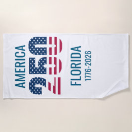 USA 250th Anniversary Florida Stars Stripes Beach  Strandtuch