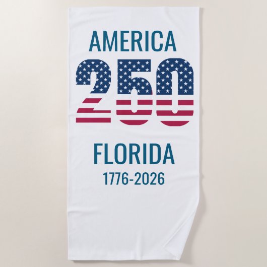 USA 250th Anniversary Florida Stars Stripes Beach  Strandtuch (Vorderseite)