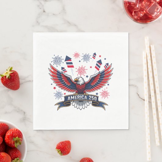 USA 250th Anniversary Patriotic Eagle Firecracker  Serviette (Beispiel)