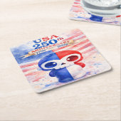 USA 250th Anniversary Rechteckiger Pappuntersetzer (angewinkelt)