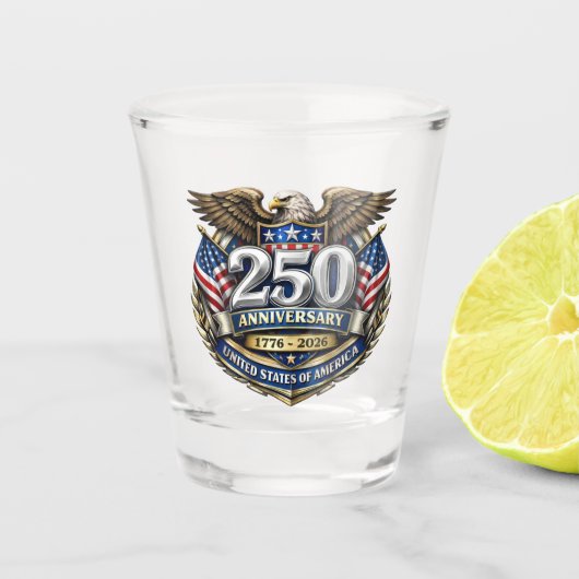USA 250th Anniversary Schnapsglas (Vorderseite)