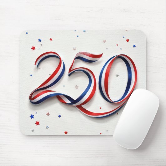 USA 250th Birthday Ribbon and Stars Mousepad (Mit Mouse)