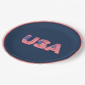 USA 3D-Design Pappteller (Schrägansicht)