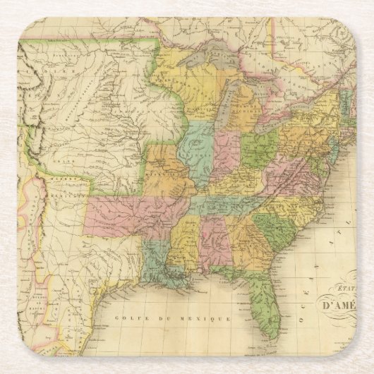USA 4 2 RECHTECKIGER PAPPUNTERSETZER (Vorderseite)