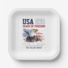 USA 4. Juli Amerikas 250. Jubiläumsfeier Pappteller
