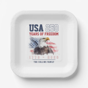 USA 4. Juli Amerikas 250. Jubiläumsfeier Pappteller