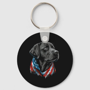 USA 4. Juli Black Patriotic American Labrador Schlüsselanhänger