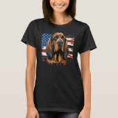 USA 4. Juli Bloodhound auf Patriotic American B T-Shirt (Vorderseite)