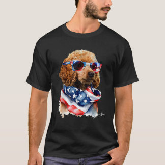 USA 4. Juli Patrotic Funny Niedlich Poodle Dog Lov T-Shirt