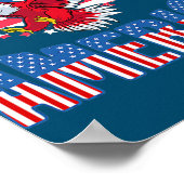 USA 4. Juli Red Eagle Patriotic American Flag Poster (Ecke)