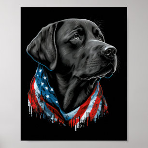 USA 4. Juli Schwarz Patriotisch Amerikanischer Lab Poster