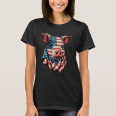 USA 4. Juli Schweinefleisch auf Patriotic American T-Shirt (Vorderseite)