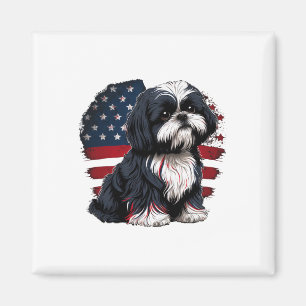 Usa 4. Juli Shih Tzu auf patriotischem amerikanisc Magnet