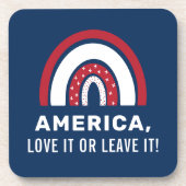 USA 4. Juli Stilvolle Patriotic American Rainbow Getränkeuntersetzer (Vorderseite)