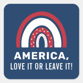 USA 4. Juli Stilvolle Patriotic American Rainbow Quadratischer Aufkleber