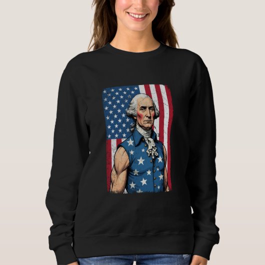 USA 4. Juli Teddy Roosevelt Funny Workout Musc Sweatshirt (Vorderseite)