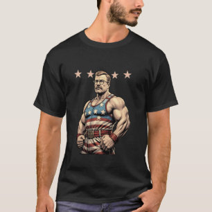 USA 4. Juli Teddy Roosevelt Swole Muscles Funn T-Shirt