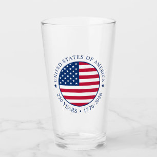 USA 4. Juli Unabhängigkeitstag 250 Jahre Freiheit Glas
