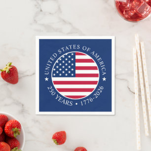 USA 4. Juli Unabhängigkeitstag 250 Jahre Freiheit Serviette
