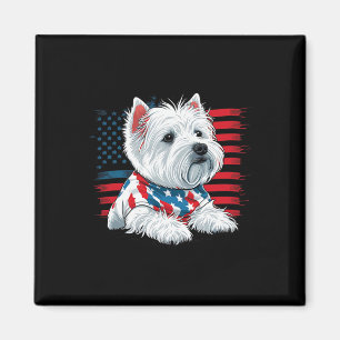 USA 4. Juli West White Terrier American Westie Magnet