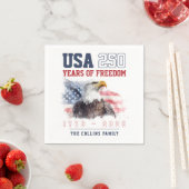 USA 4th of July America's 250th Anniversary Party Serviette (Beispiel)