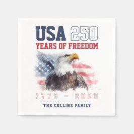USA 4th of July America's 250th Anniversary Party Serviette