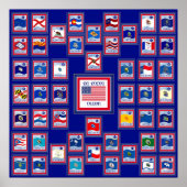 USA 50 STATE FLAGS BLUE/555 POSTER (Vorne)