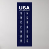 USA 50 States Vertical Minimalist Navy Blue Poster (Vorne)