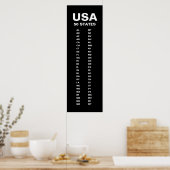 USA 50 States Vertical Minimalist  Poster (Küche)