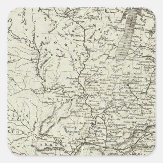 USA 6 QUADRATISCHER AUFKLEBER (Vorderseite)