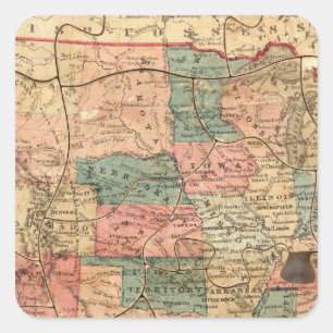 USA 8 QUADRATISCHER AUFKLEBER