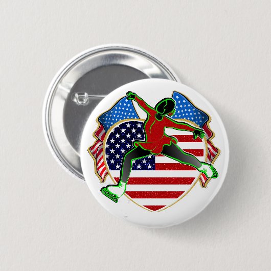 USA Abbildung Skater BUTTON (Vorne & Hinten)