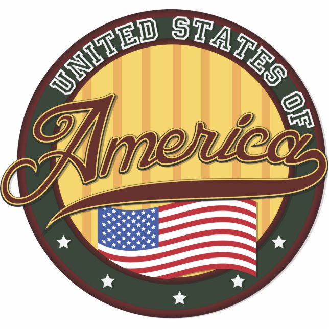 USA-Abzeichen Freistehende Fotoskulptur (Vorne)