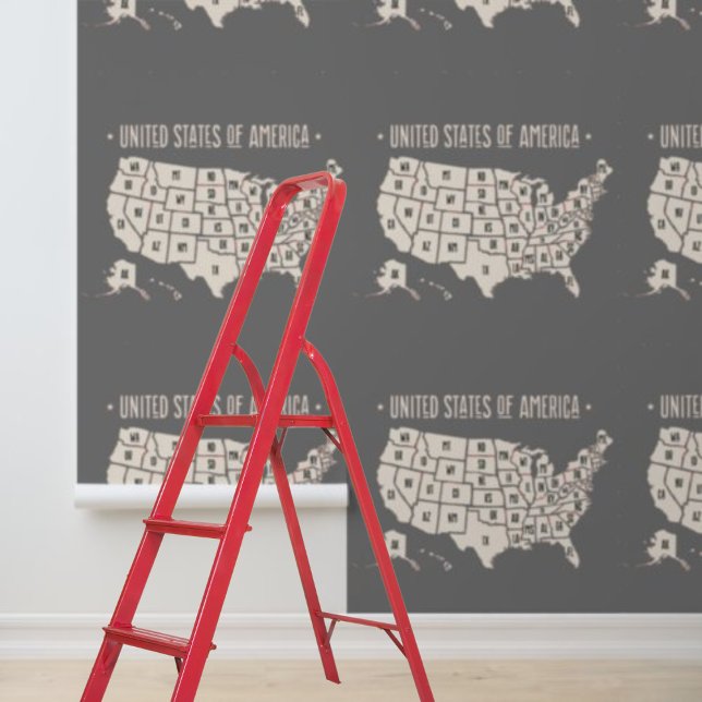 USA abziehen Tapete (Peel Stick United States of America Map Wallpaper)