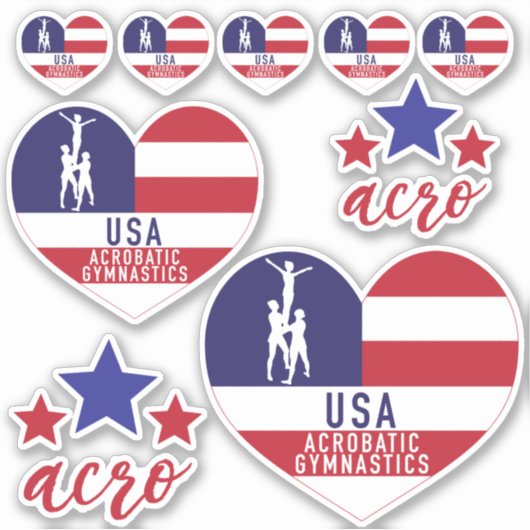 USA Acrobatic Gymnastics Decals Aufkleber (Vorderseite)
