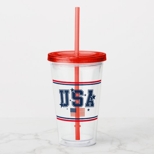 USA Acrylic Tumbler Acryltrinkbecher (Vorderseite)