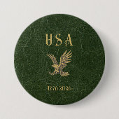 USA Adler 1775 - 2026 Fax Grünes Leder Button (Vorderseite)