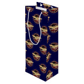 USA Adler und Flag, Blue-Blue-Wine-Geschenktasche Geschenktüte Für Weinflaschen (Rückseite Schrägansicht)