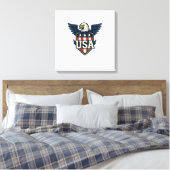 USA Adler Wappen — Vintager Flaggenschild Leinwanddruck (Insitu (Schlafzimmer))