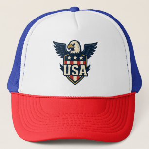 USA Adler Wappen — Vintager Flaggenschild Truckerkappe