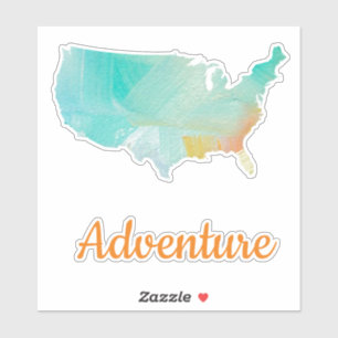 USA Adventure Map Design Aufkleber