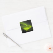 USA, Alaska, Chena Hot Springs. Aurora Borealis 2 Quadratischer Aufkleber (Umschlag)