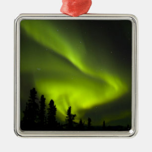 USA, Alaska, Chena Hot Springs. Aurora Borealis 2 Silbernes Ornament