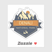 " USA: Alaska - DENALI Nationalpark 2020/heute Aufkleber (Blatt)