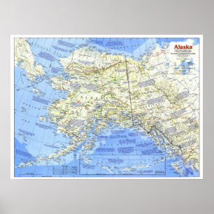 "USA: ALASKA-Karte 1984… Poster
