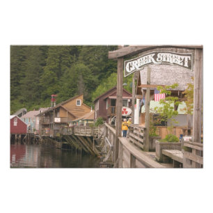 USA, Alaska, Ketchikan, Creek Street, Downtown Fotodruck