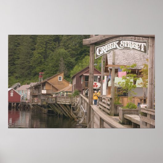 USA, Alaska, Ketchikan, Creek Street, Downtown Poster (Vorne)