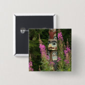USA, Alaska, Ketchikan, Totem Bight Staat Button (Vorne & Hinten)