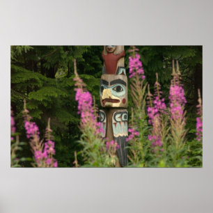 USA, Alaska, Ketchikan, Totem Bight Staat Poster