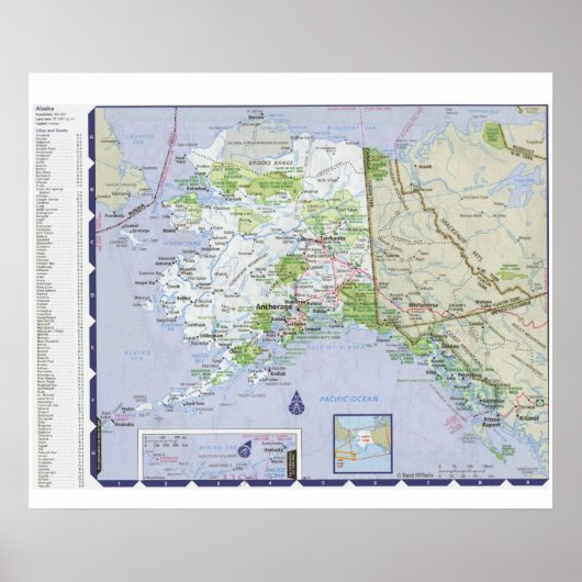 " USA: Alaska MAP ... Poster (Vorne)